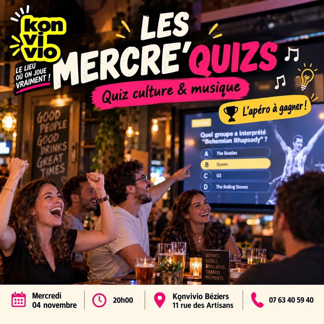 Affiche : Mercre'quizs By Konvivio