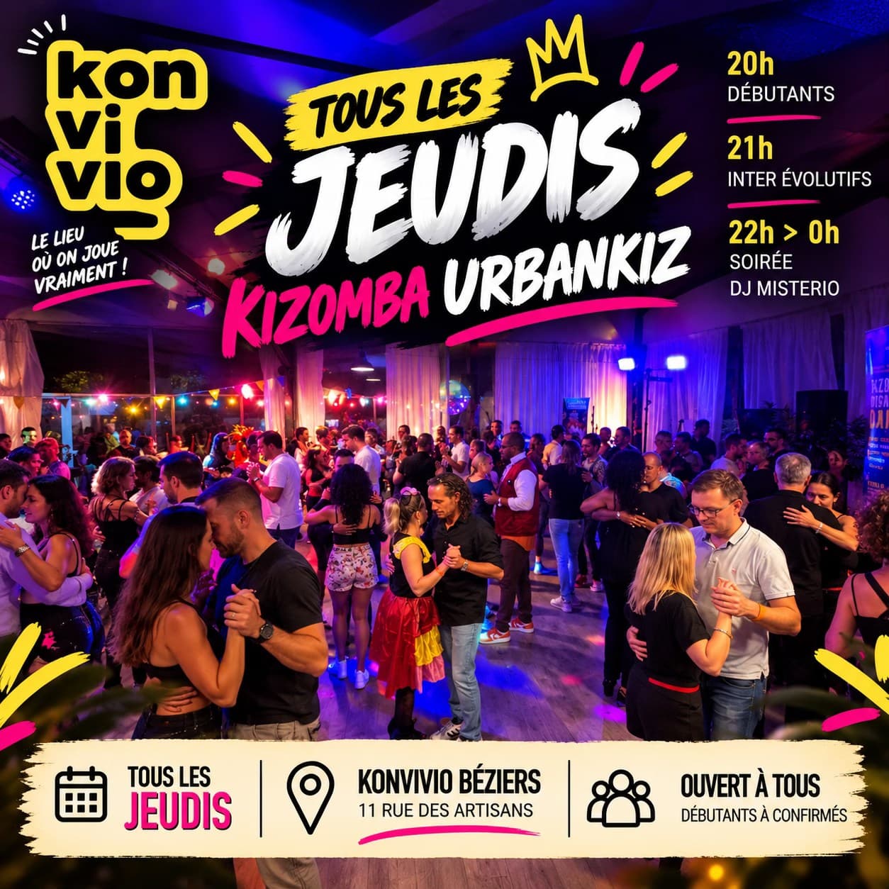 Affiche : TOUS LES JEUDIS : KIZOMBA & URBAN KIZ AU KONVIVIO !