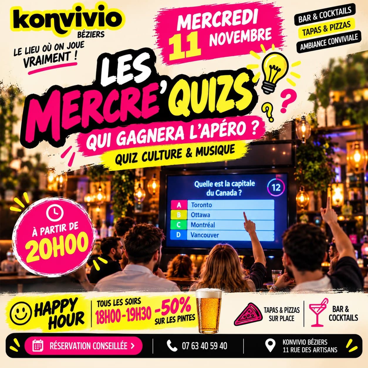 Affiche : LES MERCRE’QUIZS – QUI GAGNERA L’APÉRO ?