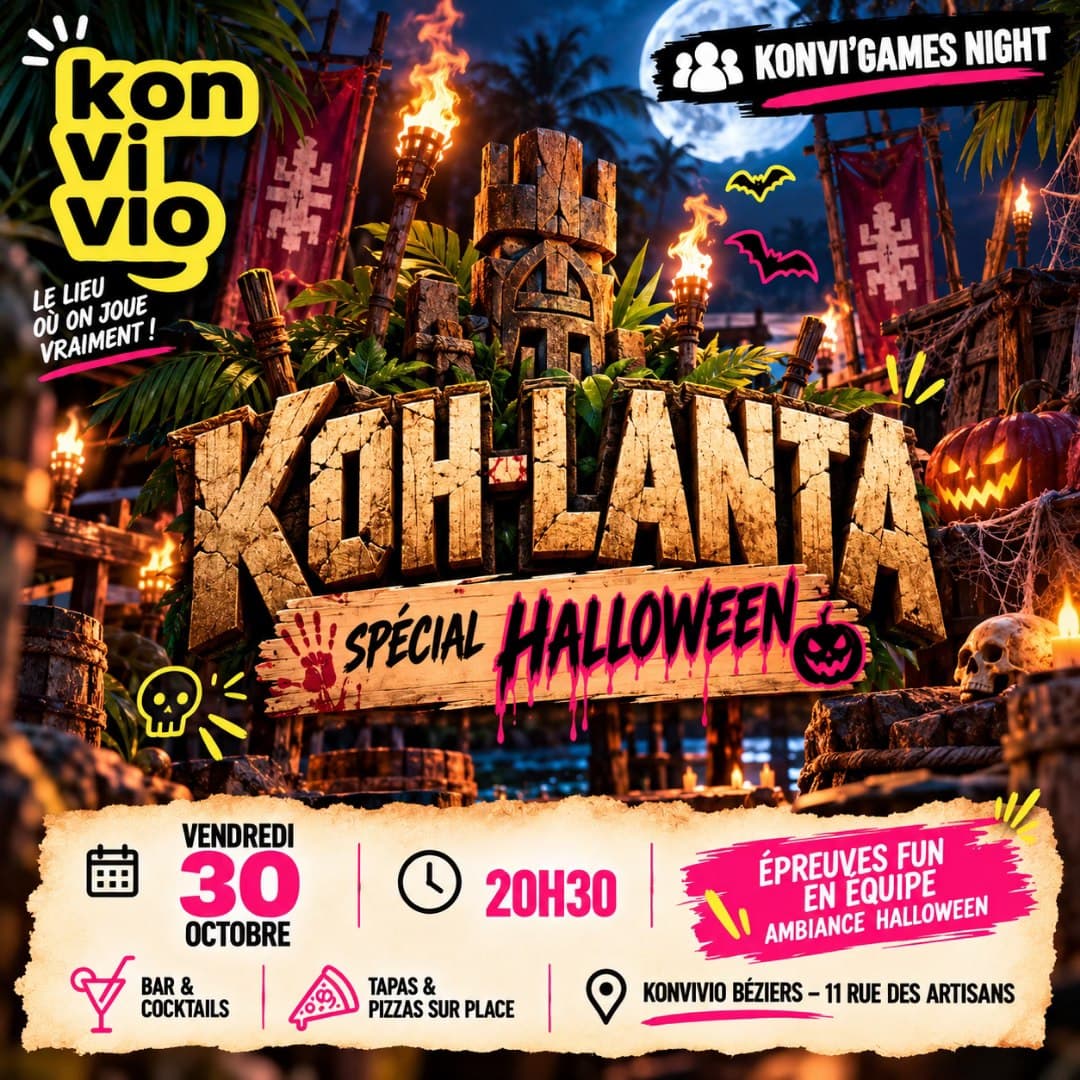 Affiche : KOH-LANTA SPÉCIAL HALLOWEEN – LES AVENTURIERS SONT ATTENDUS !