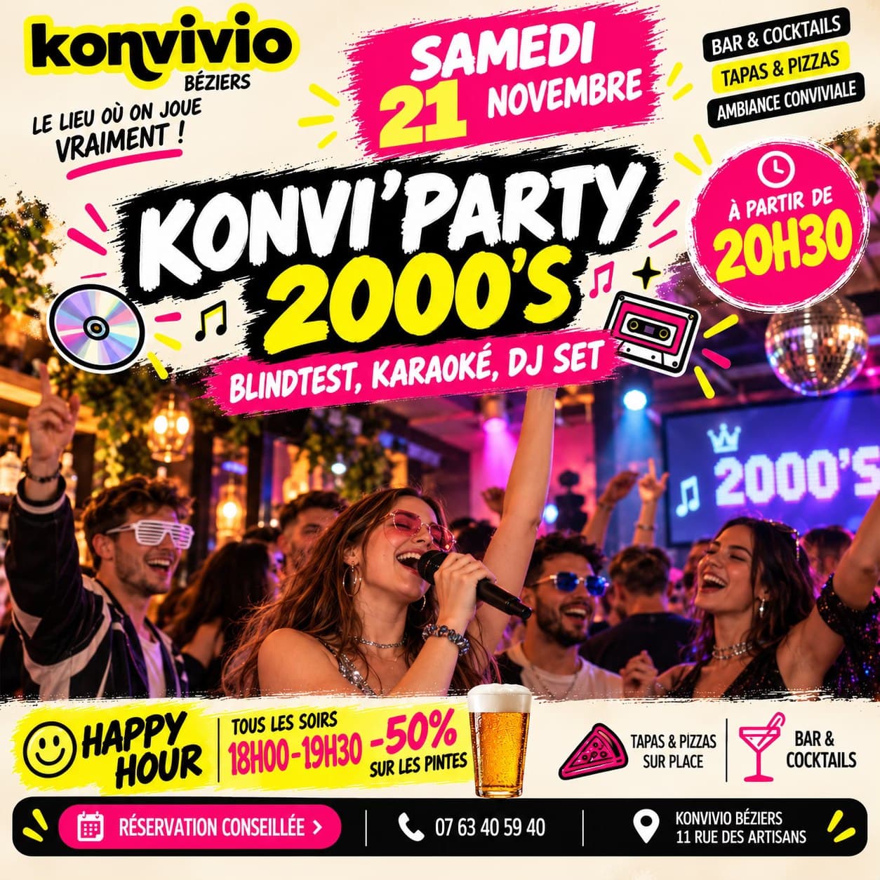 Affiche : KONVI’PARTY DU 21 NOVEMBRE : BLIND TEST, MUSIQUE & DJ SET !
